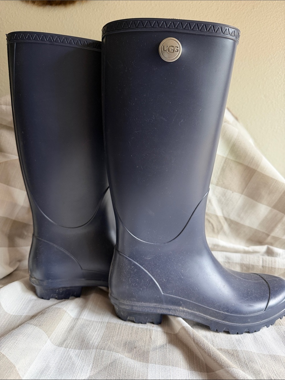 UGG Women's Navy Tall Rubber Rain Boots